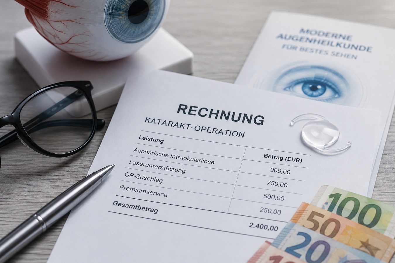 Katarakt-Operation, Linse und Abrechnung