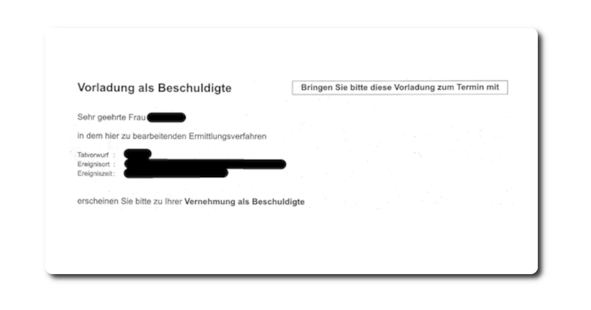Vorladung als Beschuldigter Terminabsage und Akteneinsicht
